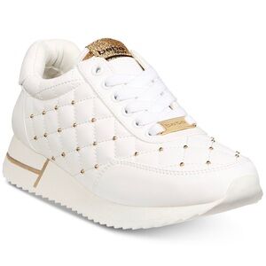 bebe Sport Studded Sneaker White/Gold